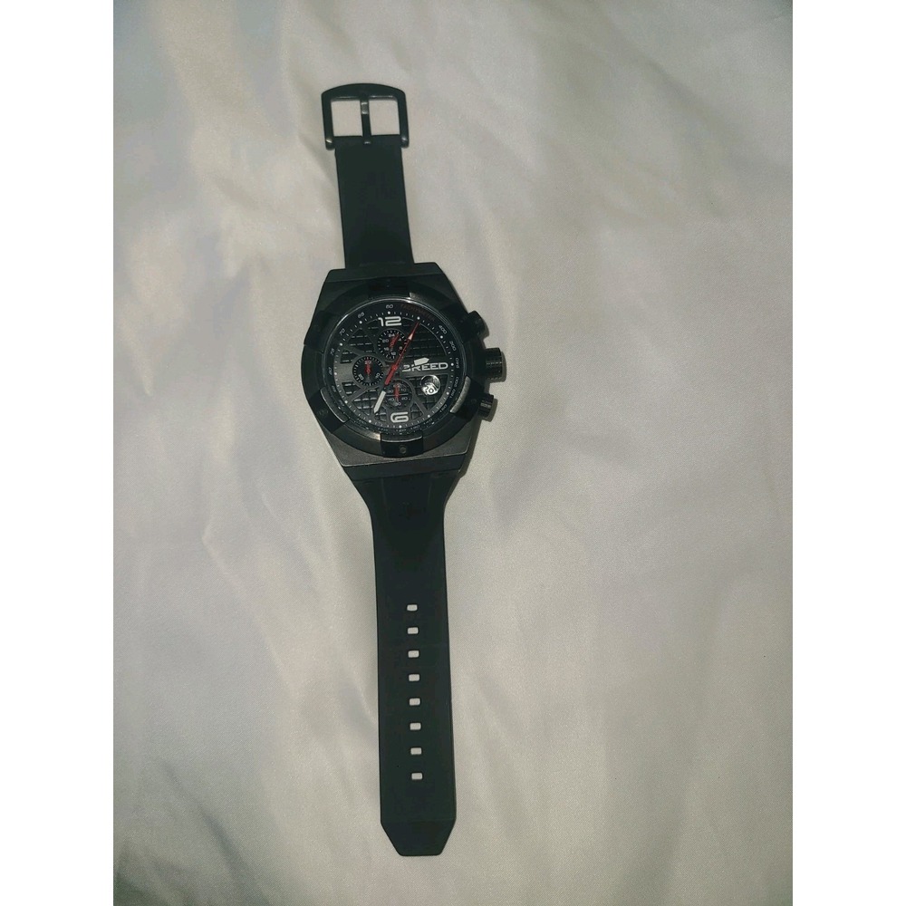 Breed The Titan Watch Black Face Black Wristband Tachymeter Chronograph Watch